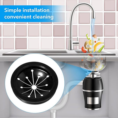 Kitchen Garbage Disposal Rubber Drain Insert,3pcs Garbage Disposal Cover,3 Inch Garbage Disposal Splash Guard,Disposal Splash Guard,Kitchen Sink Rubber Drain Guard, Black, FY616SCFJZ-1