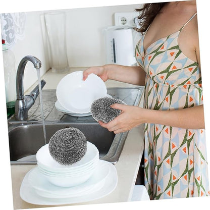 Unomor 8Pcs Stainless Steel Pot Balls Heavy Duty Wire Scrubbers for Kitchen Dish Removal Tool for Stovetops and Pots