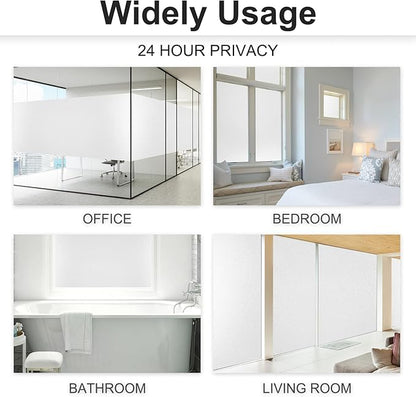 MAGIDEKOR Window Privacy Film with Installation Tools,Frosted Glass Window Film,Heat Blocking Static Clings Reusable Frosting Window Film for Bathroom Home Office,29.5 Inch X 6.5 Feet