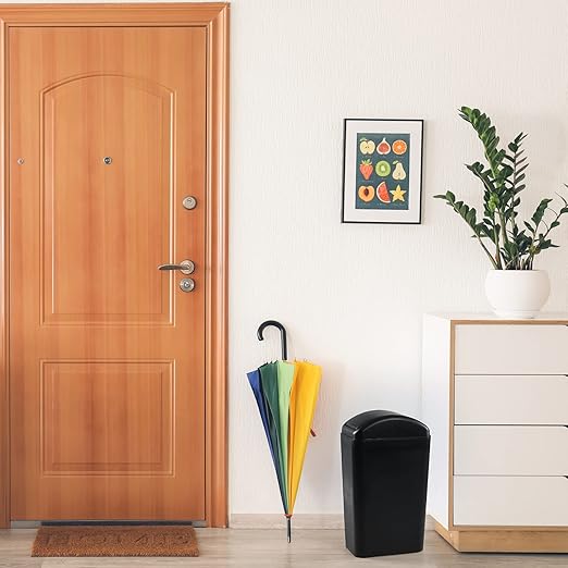 Plastic Waste Bin with Swing Lid, 14 Liter Garbage Can, 1 Pack, 5.2" x 8.2" x 15.7"