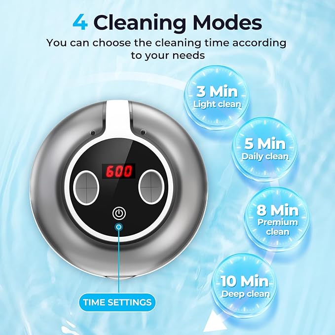 Ultrasonic Retainer Cleaner Machine, Denture Cleaner for Mouth Guard, Night Guard, Aligner, Dentures, Jewelry, Toothbrush Heads, 45kHz 250ML UV Ultrasonic Denture Ultra Sonic Cleaning for Retainers