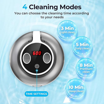 Ultrasonic Retainer Cleaner Machine, Denture Cleaner for Mouth Guard, Night Guard, Aligner, Dentures, Jewelry, Toothbrush Heads, 45kHz 250ML UV Ultrasonic Denture Ultra Sonic Cleaning for Retainers