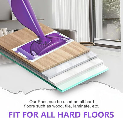 SAUAUSUN 40 Count Disposable Wet Jet Refills for Swiffer Wet Jet Mop, Multi-Surface Spray Mop Pad Refill for Hardwood Floor Cleaning, Thickness&Absorbent