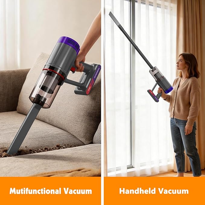 Cordless Vacuum 3lbs Lightweight Stick Handheld Vacuum with Crevice Tool, Vacuum Cleaner for Hard Floors, Sofa, Pet Hair,for Dorm, Apartment and Office