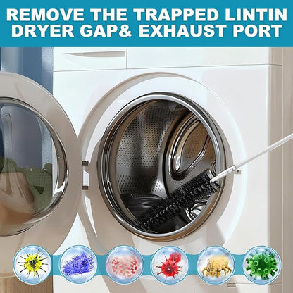 Sealegend 40 Feet Dryer Vent Cleaner Kit/Lint Remover/Upgraded Flexible Quick-Snap Brush with Drill Attachment/Fireplace Chimney Brushes for Easy to Use/Works with or Without Power Drill