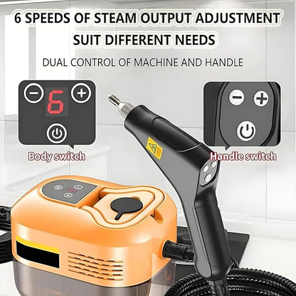 Aless 2500w Handheld High-Temperature Pressurized Steam Cleaner, 6 Adjustable Levels High Pressure Steam Cleaner, 15s Fast Heat-Up, 4.5BAR High-Pressure, for Kitchen, Bathroom, Windows, Car