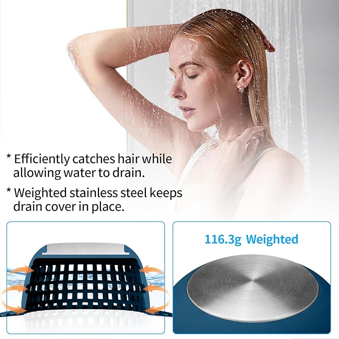 Aluvor Shower Drain Hair Catcher Bathtub Drain Cover Shower Protector for Pop-Up & Regular Drains
