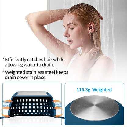 Aluvor Shower Drain Hair Catcher Bathtub Drain Cover Shower Protector for Pop-Up & Regular Drains