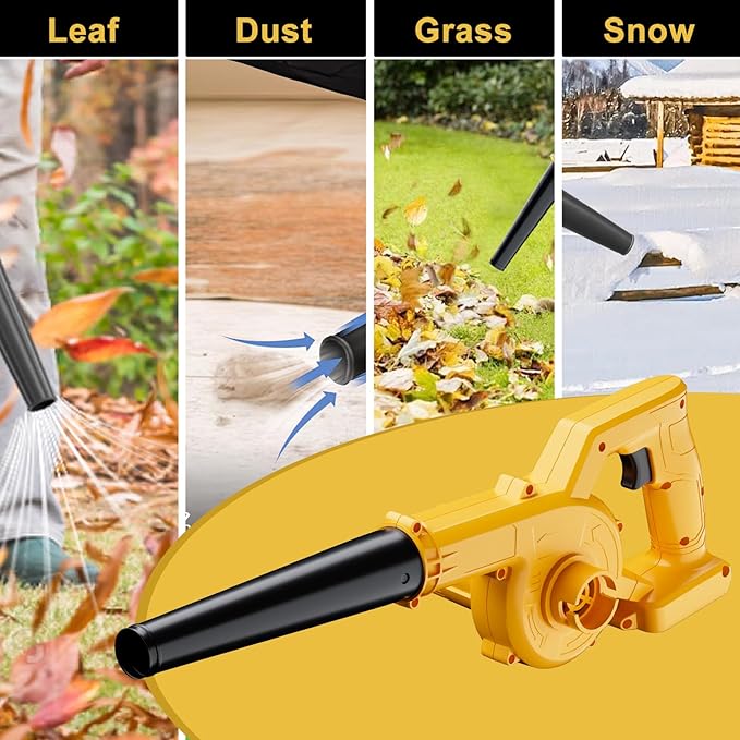 Cordless Leaf Blower for Dewalt 20V Max Battery(No Battery), Electric Jobsite Air Blower Variable Speed Up to 180MPH, 2-in-1 Handle Electric Blower and Vacuum Cleaner for Lawn Care