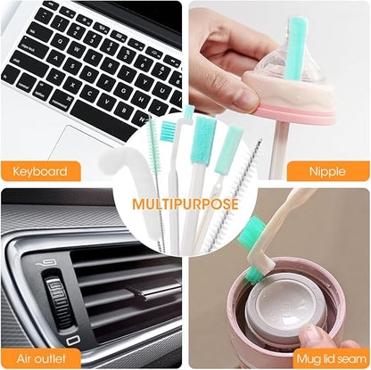 AIEVE Ice Machine Cleaner Brush Sets, 10 Pcs Ice Maker Cleaner Tools Kits with Crevice Cleaning Brush and Scrub Sponge for Countertop Ice Makers