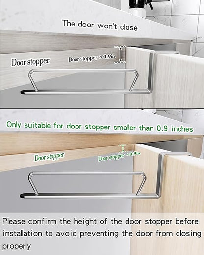 Trash Bag Holder Rack, Over Cabinet Door Garbage Bag Storage Organizer, Stainless Steel, 5.5 Inches