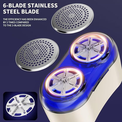 Fabric Shaver, Lint Remover for Clothes, Type-C Rechargeable Electric Lint Remover with 6-Blade, Sweater Shavers to Remove Pilling，Fabric Shaver for Clothing and Furniture