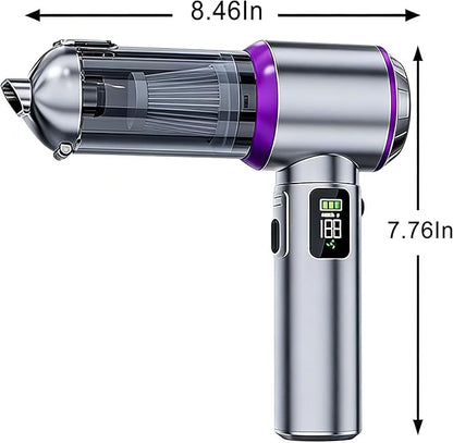Car Vacuum Portable Cordless,20000Pa Suction Power Handheld Vacuum for Car,Home,Office,Pet Hair Cleaning,with 2 Washable Filter and 9 Replaceable Nozzle, Type-C Charging