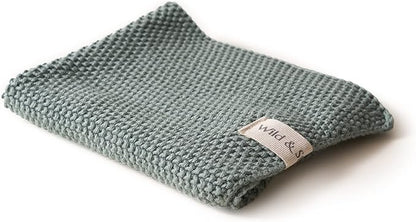 Wild & Stone | Organic Cotton Dish Cloth | Eco-Friendly Kitchen Cloth | Biodegradable & Compostable Cleaning Cloth | Moss Green