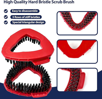 Spin Mop Scrub Brush Head, 2 Pcs Scrub Mop Compatible EasyWring 1-Tank System, Hard Bristle Cleaning Scrubber Mop Head for Bathroom, Kitchen, Tub and Tile