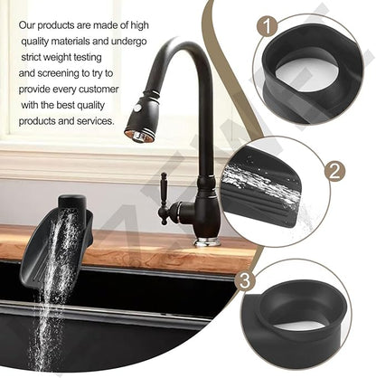 Black Dishwasher Air Gap Cover Water Ramp Silicone Splash Guard, Universal Accessory for Dishwasher Air Gap, 4° Overflow Spout Extender for Dishwasher - Drain Water Efficiently