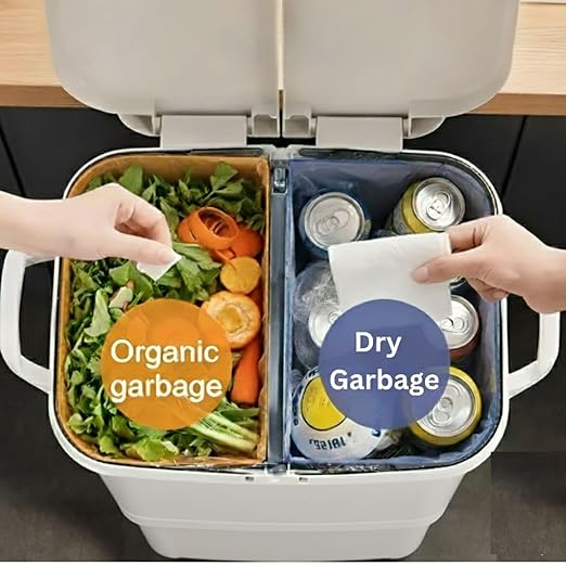ANCHOR LANE Plastic Kitchen Trash Can 38L – (10 Gallon) Large Garbage Can with Lid, Heavy Duty Leakproof Waste Bin, Wheeled Indoor Trash-Can for Kitchen, Office, Garage & Commercial Use