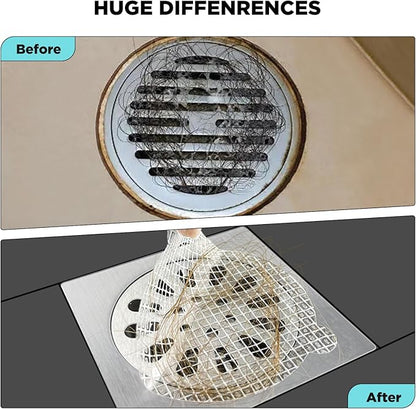 35 Pack Disposable Floor Drain Stickers, Hair Drain Stickers Disposable Shower Drain Hair Catcher Bathroom Accessories Bathtubs Mesh for Bathroom,Kitchen,Shower,Laundry (Round-35PC)