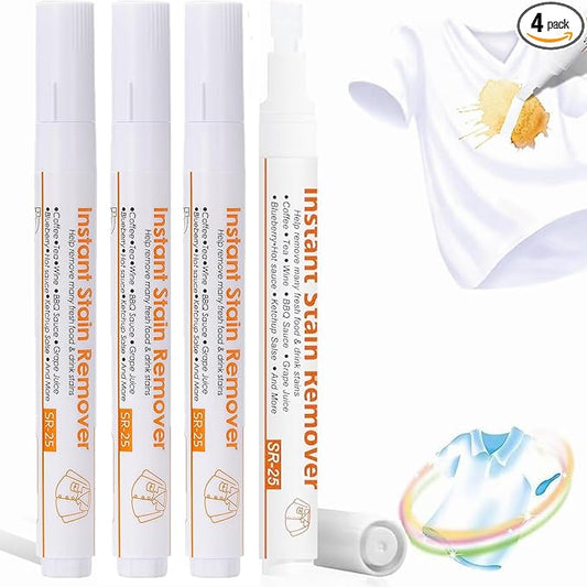Laundry Stain Removers,4PCS New Bleach Pen,Portable Travel Bleach Pen for Clothing Stain Removal,Clothes Stain Remover Pen Grease Stain Remover Wash Free Laundry Clean Pen