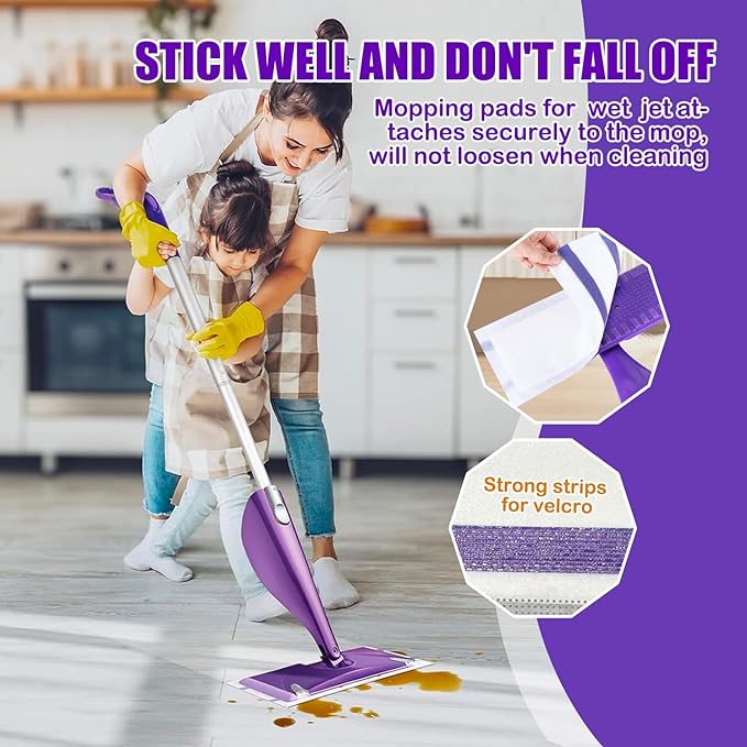50 Pack Wet Jet Pad Refills for Swiffer Wet Jet Mop Pads, Wet Jet Mopping Pads for Multi Surface Floor Cleaning, 4 Layers Thickened & Super Absorbent