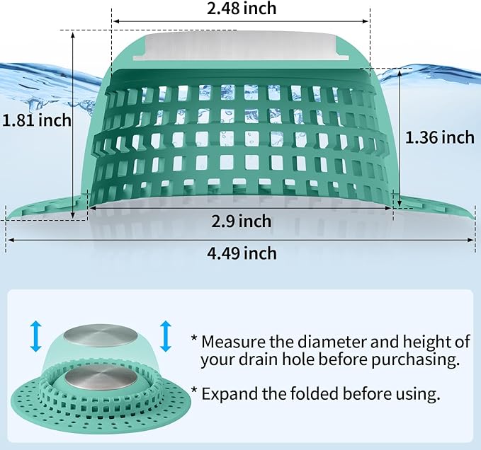 Aluvor Shower Drain Hair Catcher Bathtub Drain Cover Shower Protector for Pop-Up & Regular Drains