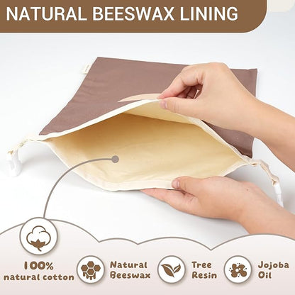 Reusable Beeswax Bread Bags for Homemade Bread (2 Pack) – Extra Thick Cotton, XL Natural Cotton Beeswax Bags, Sourdough Bag, Beeswax Bag, Sourdough Storage,