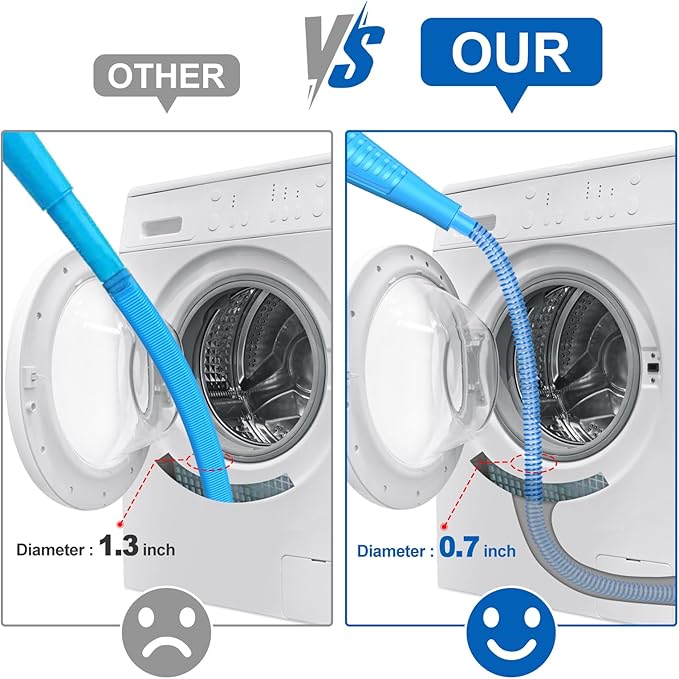 Sealegend 2 Pieces Dryer Vent Cleaner Kit, Dryer Vacuum Hose Attachment and Flexible Lint Brush, Dryer Vent Cleaning Tools for Crevice Lint Trap‌, Blue