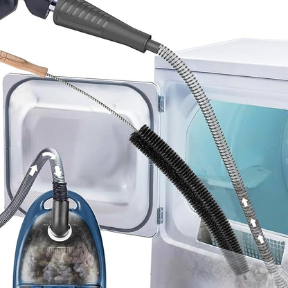 Sealegend 2 Pieces Dryer Vent Cleaner Kit, Dryer Vacuum Hose Attachment and Flexible Lint Brush, Dryer Vent Cleaning Tools for Crevice Lint Trap‌, Black