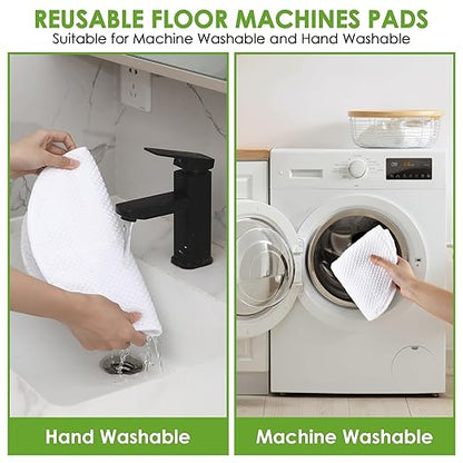 Potchen 6 Pack 12" Floor Machine Pads Compatible with Oreck Commercial 550MC Orbiter Scrubber Machine, Microfiber Carpet Bonnet, Floor Buffer Pad for Deep Cleaning Tile (Stripper & Bonnet & Buffer)