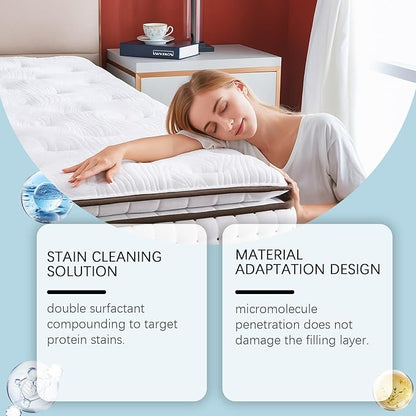 Powerful Mattress Dry Cleaning Foam, Mattress Cleaner and Stain Remover, No-Scrub Fabric Spot Remover for Yellow Stain, Blood, Wine, Coffee & Cosmetics on Mattress, Couch, Clothes, Car Seat& Rugs (1)