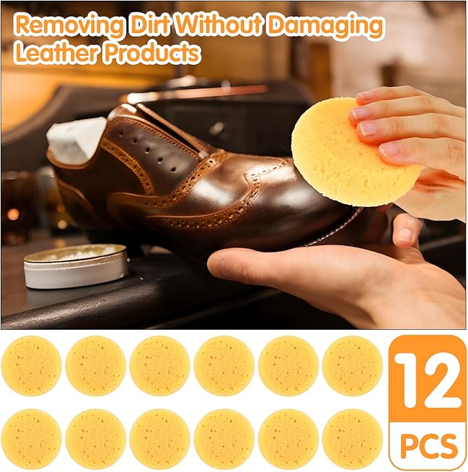 Ymapinc 12PCS Kitchen Sponges for Washing Dishes Round Natural Cleaning Sponge,Cellulose Eco-Friendly No Odor, Dusting, Cleaning Bathroom, 7 * 7cm