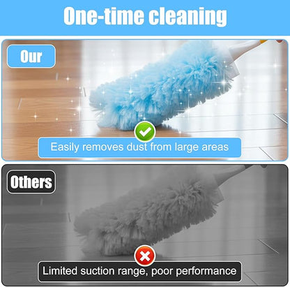 40 Count Duster Refills Compatible with Swiffer Handle Most Duster Handle, 360° Heavy Duty Duster Refills Disposable Microfiber Dusters with 2 Hands for Dusting Cleaning (Blue)
