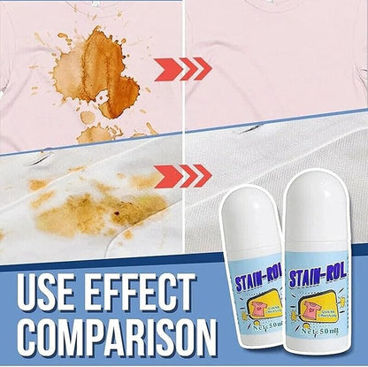 Emergency Stain Removing Pens - Portable Stain Remover,Stain Remover Pen for Clothes and Fabric,to Go Instant Stain Removal Stick, 50ml,Roll Bead Design (2pcs)