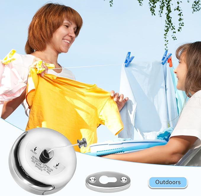 Retractable Clotheslines SUS304 Clothes Dryer with Adjustable Rope Shower Clothes Line