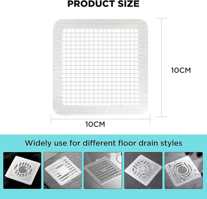 35 Pack Disposable Floor Drain Stickers, Hair Drain Stickers Disposable Shower Drain Hair Catcher Bathroom Accessories Bathtubs Mesh for Bathroom,Kitchen,Shower,Laundry (Square-35PC)