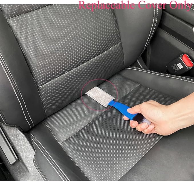 5 Pack Double Head Car Duster Microfiber Sleeves Replacement 2 in 1 Car Interior Dust Brush Refill Pads for Car Interior Detail Dust Brush Detailing Kit Dashboard Car Air Vent Duster Brush