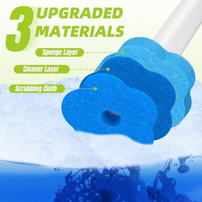 Disposable Toilet Brush and Holder Set, Toilet Wand Refills, 48 Cleaner Refills, Toilet Brush for Toilet Bowl Cleaners, Bathroom Cleaning