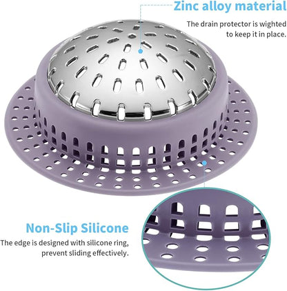 Aluvor Shower Drain Hair Catcher, Shower Drain Cover, Bathtub Drain Hair Catcher for Pop-Up & Regular Drains