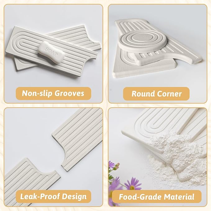 New Version Super Absorbent Faucet Mat, Kitchen Sink Dish Drying Stone Tray, Prevents Moisture Buildup, Diatomaceous Earth Faucet Handle Drip Catcher, Sink Splash Guard Bathroom Accessories, Ash Gray
