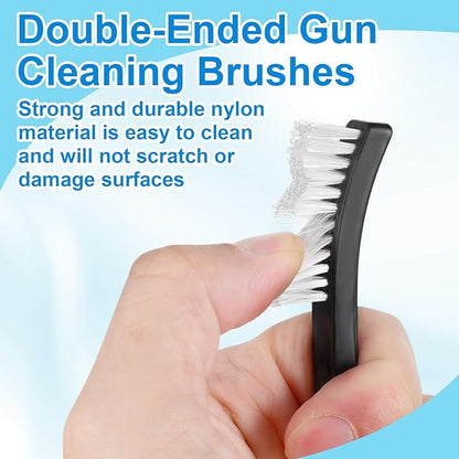 Boao 30 Packs Double-Ended Gun Cleaning Brushes 7 Inch Nylon All Purpose Cleaning Brush with Plastic Handle (White)