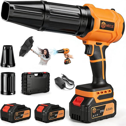 Leaf Blower Cordless, Handheld Leaf Blower with Battery and Charger, Handheld Leaves Blower Dryer Air Blowers for Patio Cleaning, Orange