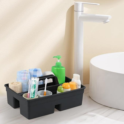 6 Pack Plastic Cleaning Caddy with Handle for Cleaning Supplies, Gray Plastic Carry Caddy Cleaning Tote