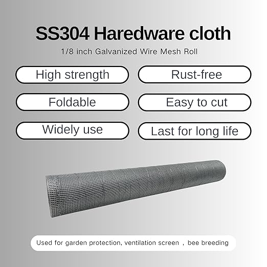 1/8 inch Hardware Cloth 24 in. x 10 ft. - Galvanized Wire Mesh Roll