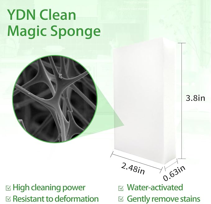 Magic Erasers Sponge, Water-Activated Cleaning Sponge, Multi-Purpose Melamine Foam Cleaner for Kitchen, Bathroom, Walls, Shoes & Car Interior – Durable, Non-Scratch & Reusable (20)