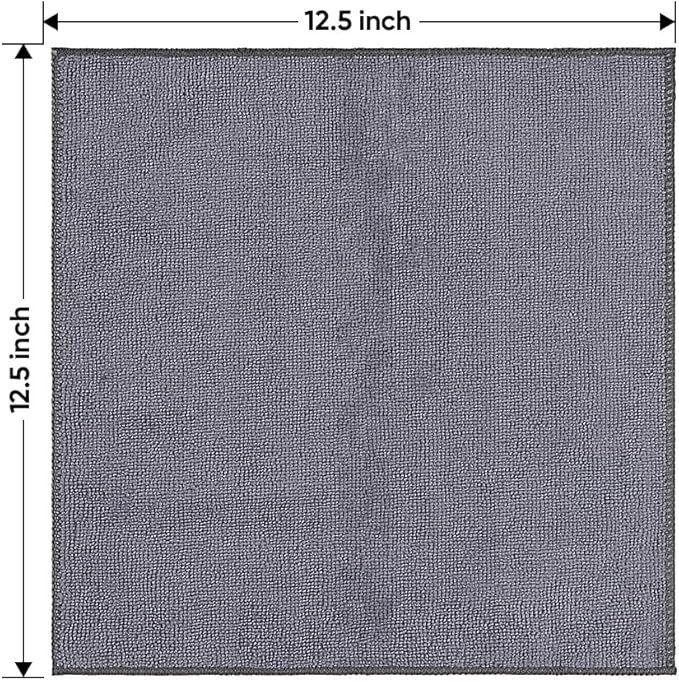 HOMEXCEL 800 Packs Microfiber Cleaning Cloth, 11.5 x 11.5 inch Microfiber Towels for Cars, Ultra Absorbent Washing Cloth, Lint Free Streak Free Cleaning Rags for Car, Kitchen, and Window (Grey)