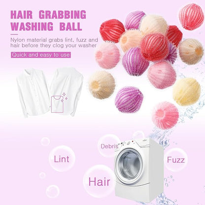 Blulu 12 Pieces Pet Hair Remover for Laundry Dryer Balls Reusable Washing Machine Hair Catcher Pet Dog Cat Catcher Lint Remover (Vivid Color)