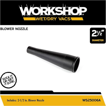 WORKSHOP Wet/Dry Vacs Shop Vacuum Accessories WS25006A Blower Nozzle Attachment for Wet Dry Vacuum Cleaners, Fits 2-1/2-inch Extension Wands and Hoses
