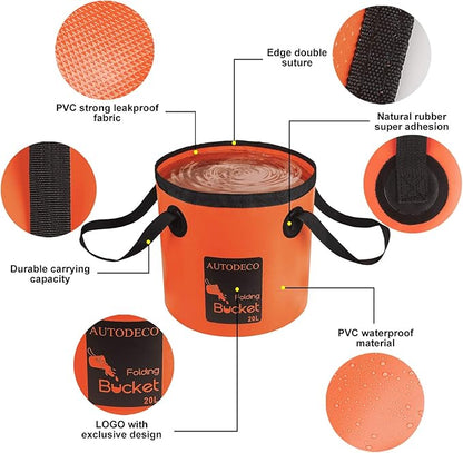 Collapsible Bucket 5 Gallon Container Folding Water Bucket Portable Wash Basin 20L