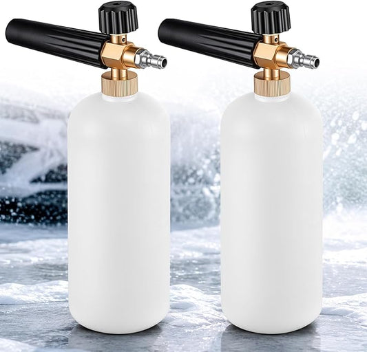 2 Pack Foam Cannon with 1/4" Quick Connector for Pressure Washer, 1000-3000 Psi, 1 Liter, Adjustable Nozzle Foam Cannon for Car Washing