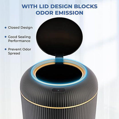 Pukomc Smart Sensor Wastebasket, Convenient and Hygienic Easy to Use, Technology Sensor Waterproof Wastebasket Plastic Trash can for Kitchen, Bathroom, Bedroom, Living Room, Office and Outdoor